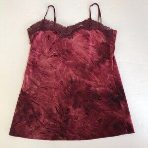 Vintage Y2K DKNY Cami Babydoll Medium Lace Velvet Top Fairy Grunge Indie Goth